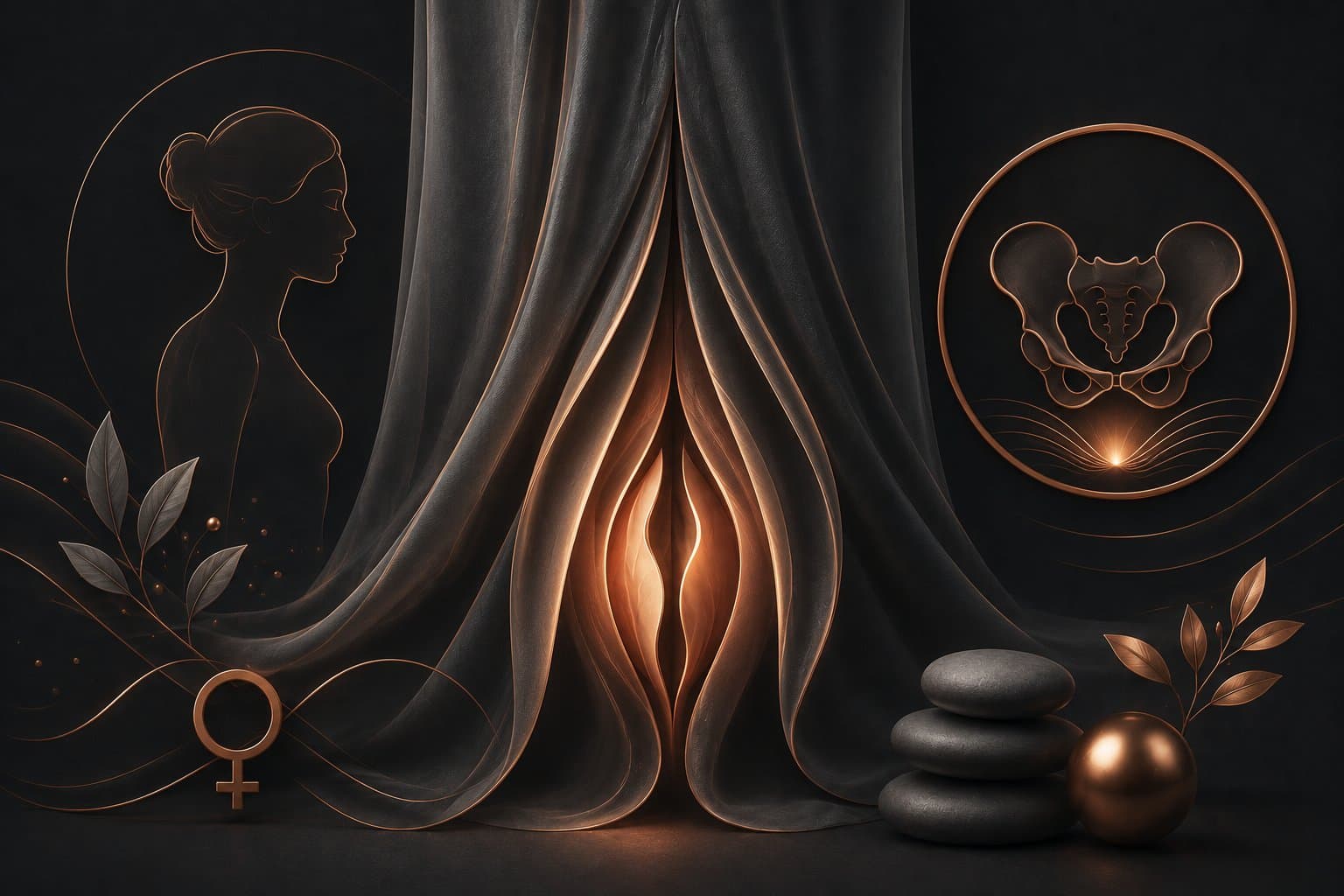 Distúrbios Sexuais Femininos — ilustração médica esquemática